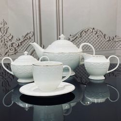 Lenardi 109-183 Чайный сервиз 17пр.250 мл БЕЛАЯ РОЗА в под.уп.(х3)Фарфор