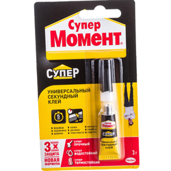 Клей Момент 874565 Супер-клей 3 гр. БЛ-1 шт. ШБ | Клеи бытовые и универсальные