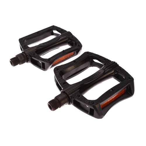 Педали алюминиевые B-121 широкие ось Cr-Mo, черные WELLGO