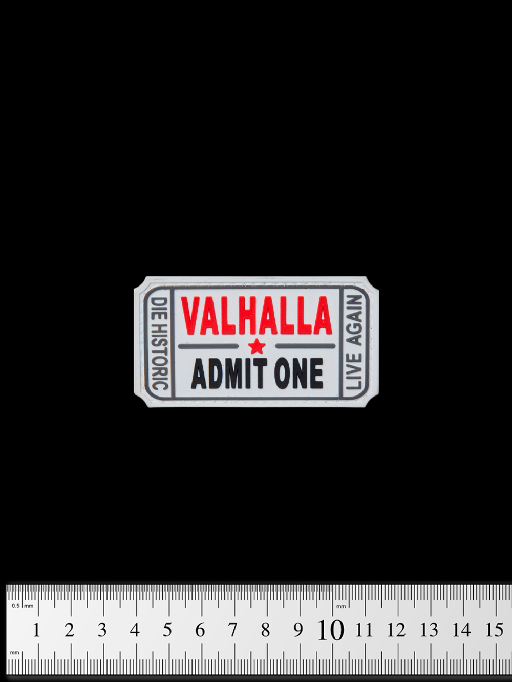 Шеврон Valhalla Admit One PVC. Белый