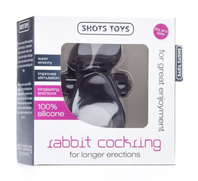 Черное эрекционное виброкольцо Rabbit Cockring (Цвет: черный)