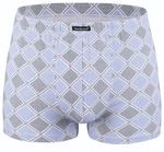 Мужские трусы-боксеры с ромбовидным принтом (Размер: M) (Цвет: синий)