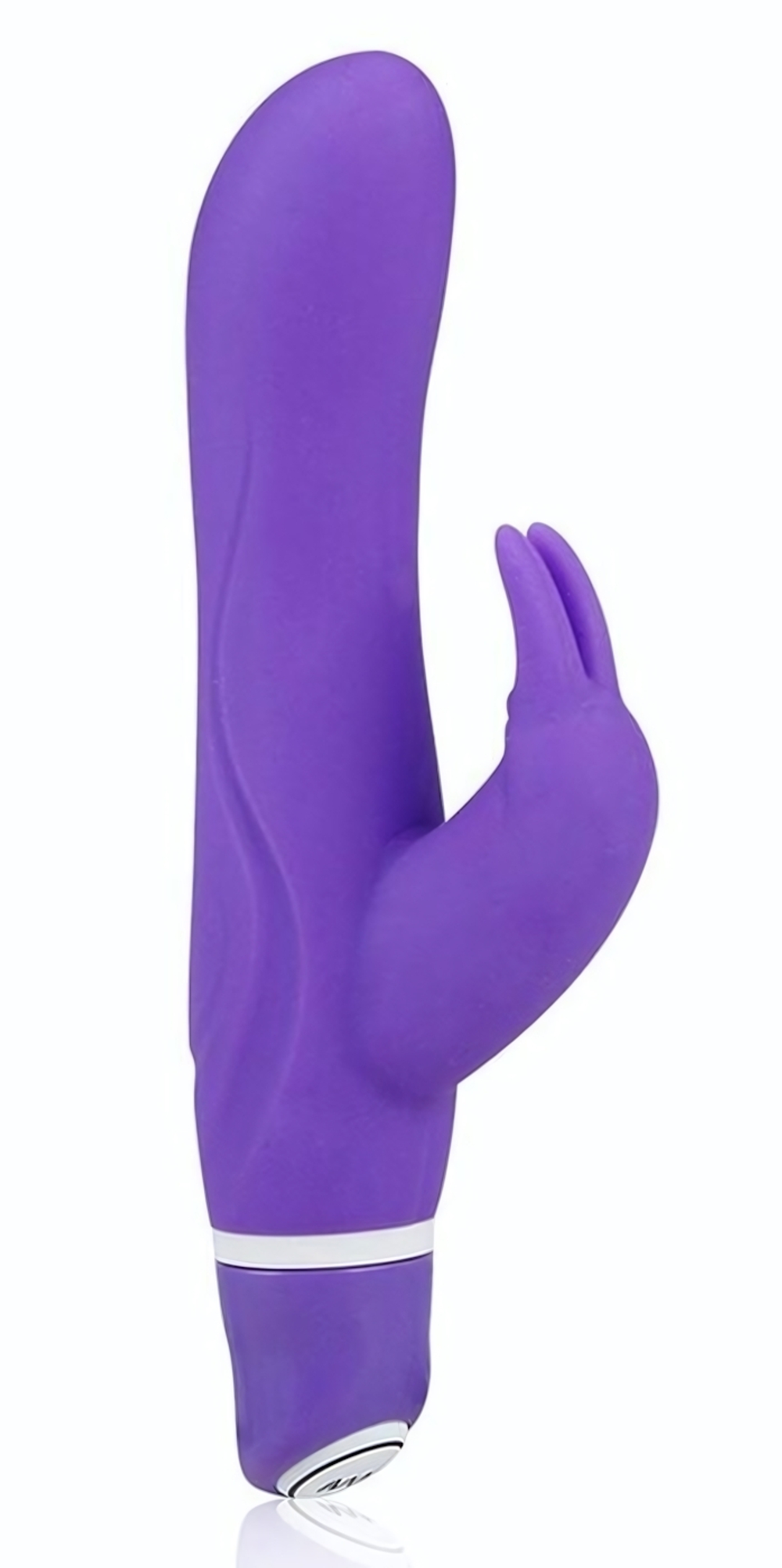 Фиолетовый силиконовый вибратор со стимулятором клитора - 21 см. (Цвет: фиолетовый)