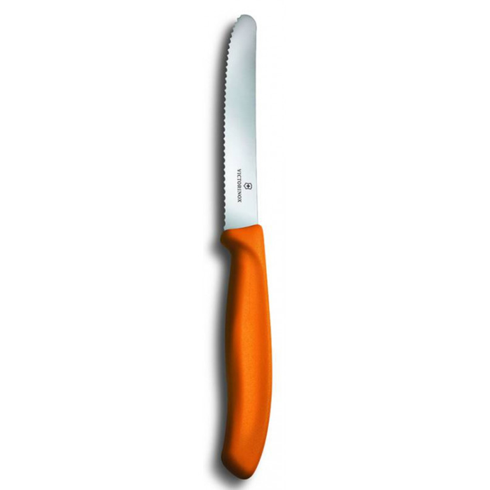 Нож кухонный Victorinox Swiss Classic (6.7836.L119) стальной столовый лезв.110мм серрейт. заточка ор