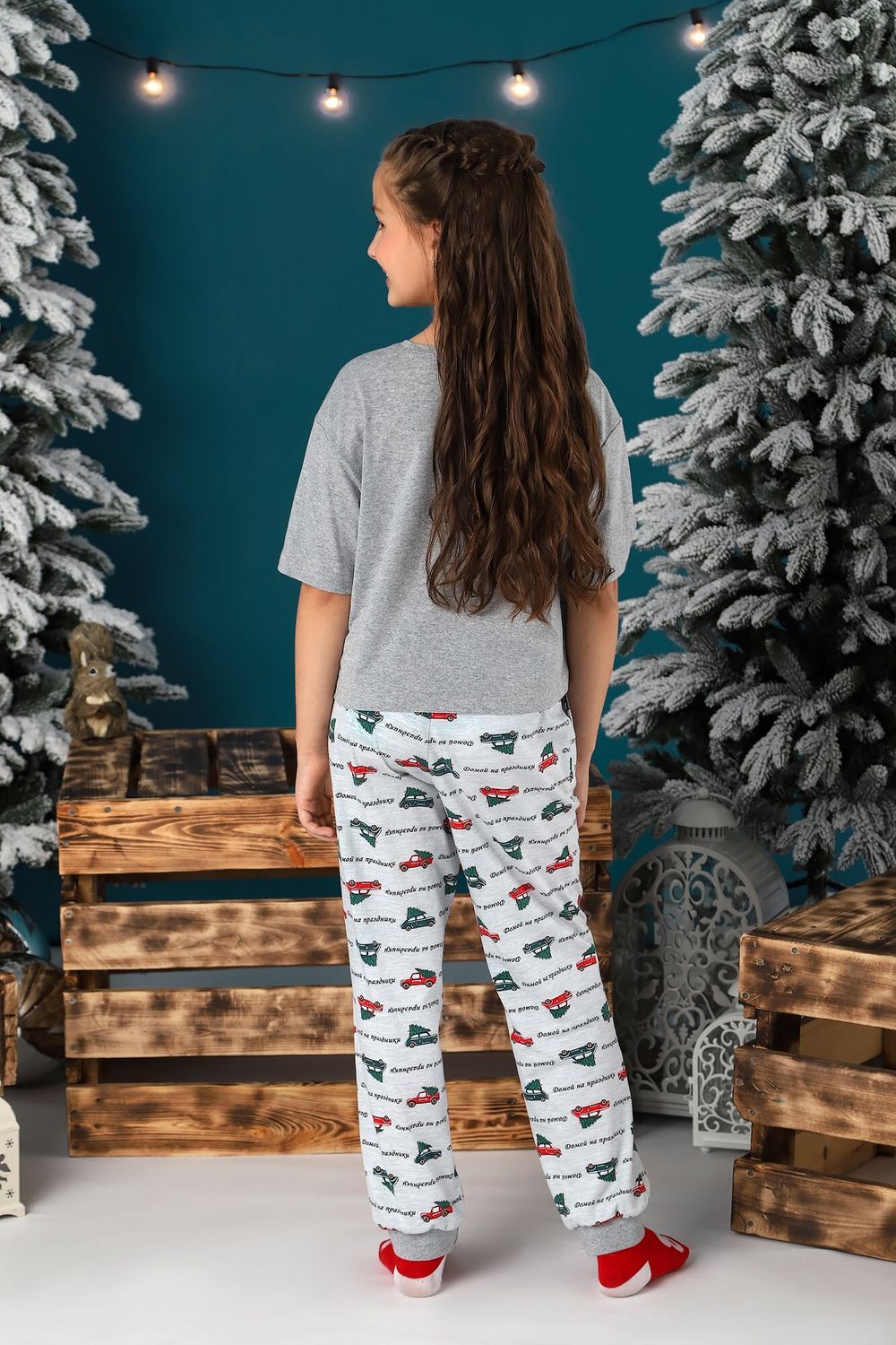 Костюм для девочки Каникулы-1.2 Виотекс СЕРЫЙ МЕЛАНЖ