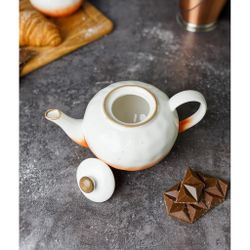 Чайник 600 мл h9 см оранжевый фарфор "The   Eco" P.L. Proff Cuisine [1]