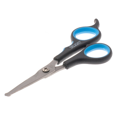 Ножницы DeLIGHT 15,5 см (6") для стрижки морды с закругленными концами полотно 4,5 см смещённые кольца