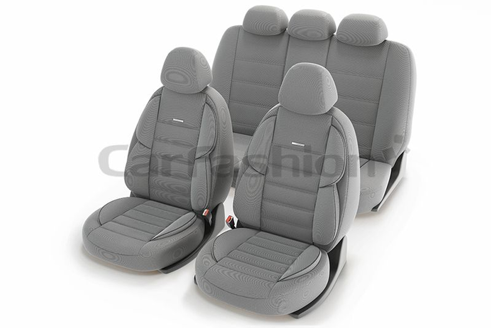 Чехлы на сидения CarFashion «GROSS» 11177 - Твид - св.серый/св.серый/т.серый (3D крой)