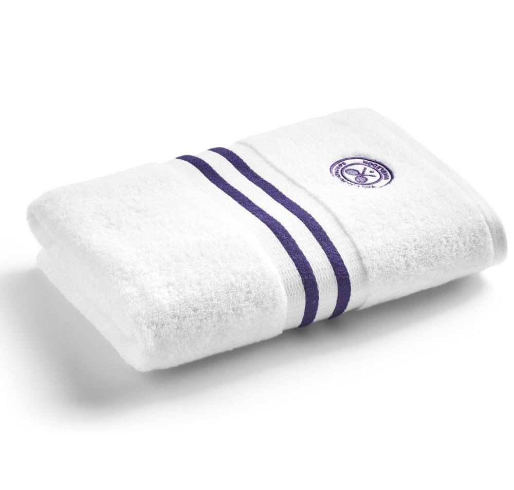 Теннисное полотенце Wimbledon Baseline Towel Set - white/purple