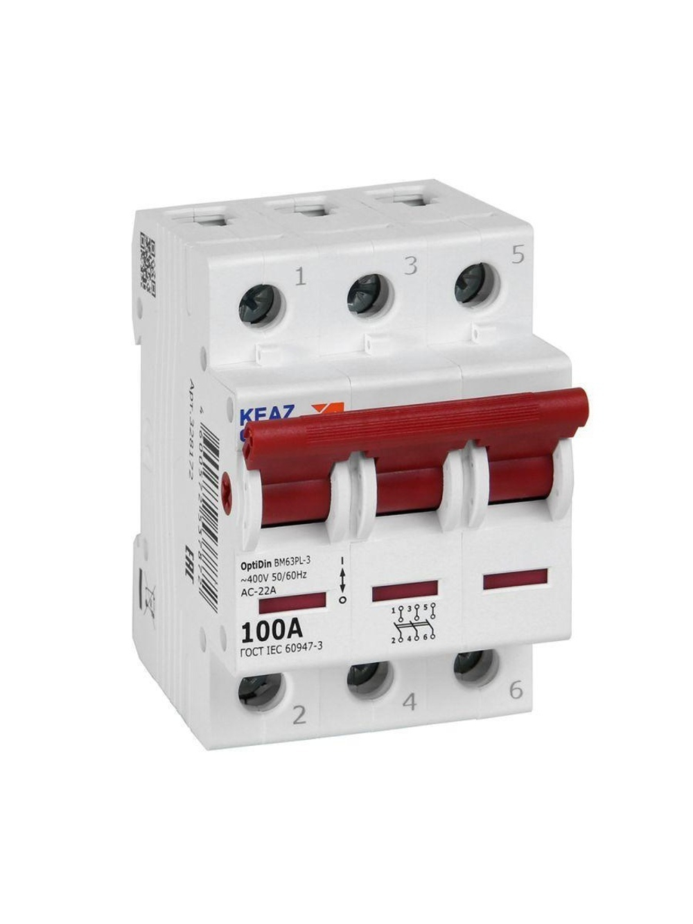 Выключатель нагрузки модульный OptiDin BM63PL-3100-УХЛ3 (ВМ63PL) КЭАЗ 328172