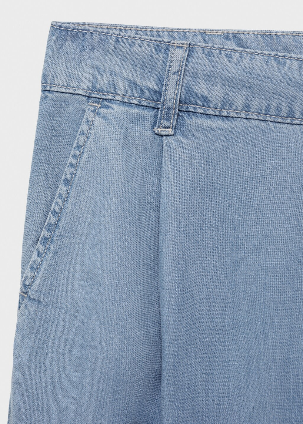 Брюки wideleg из лиоцелла с защипами