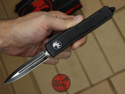 Нож Microtech Ultratech D/E - черная рукоять, кинжальный черный клинок + запчасти RK-384