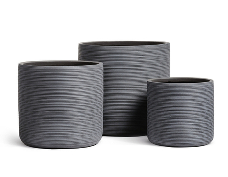 Кашпо TREEZ ERGO - TreeLine - Цилиндр - Дымчато-серый бетон