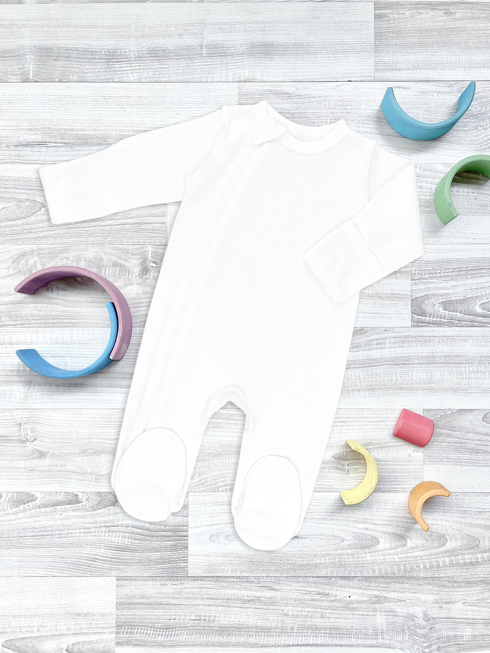 Комбинезон Mjölk Sleep and Play White, швы наружу