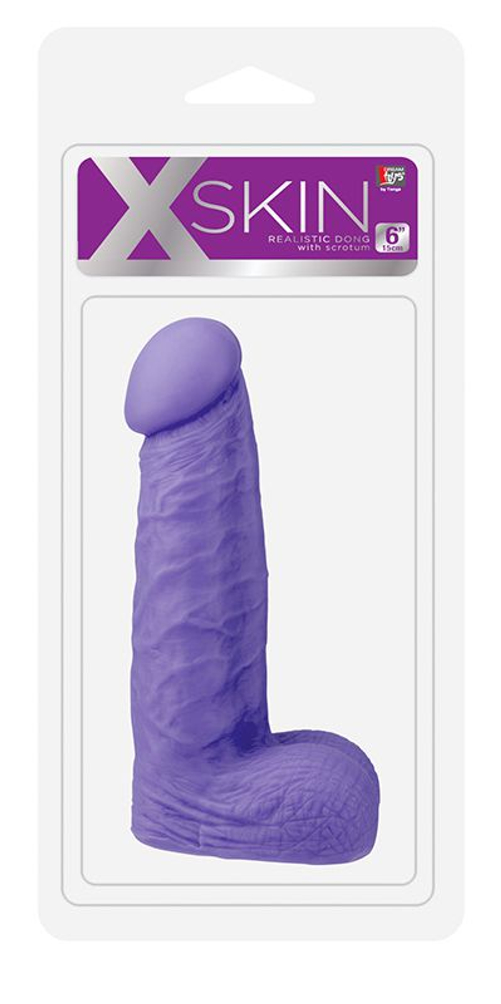 Фиолетовый фаллоимитатор среднего размера XSKIN 6 PVC DONG - 15 см. (Цвет: фиолетовый)