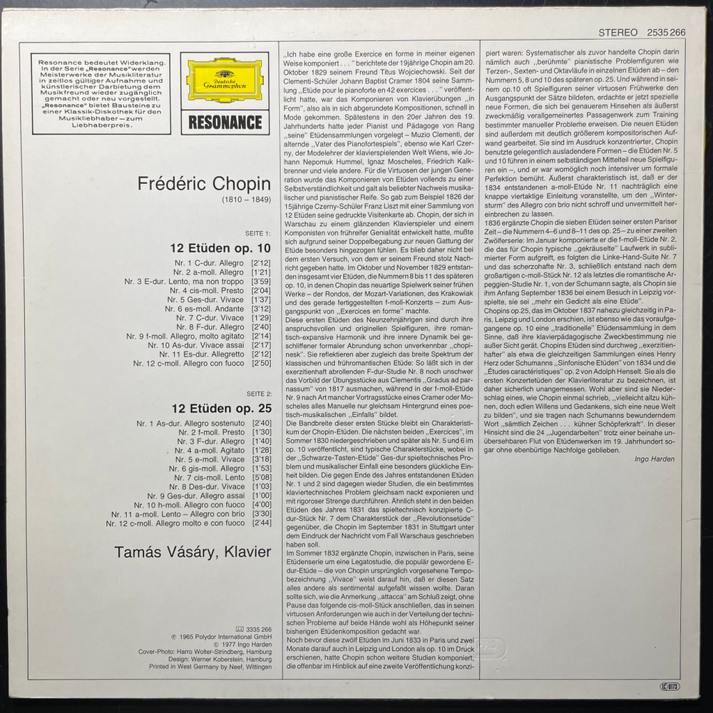 Шопен - 24 этюда (Германия 1977г.)