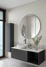 Тумба с раковиной и столешницей Armadi Art QUATRO 6 120 ANTHRACITE/профиль ANTHRACITE