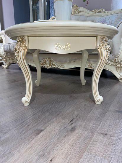 Стол журнальный МОНА ЛИЗА круглый крем