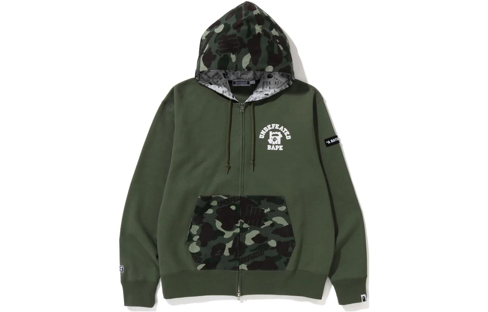 A Bathing Ape X Undefeated Color Camo Relaxed Zip Худи