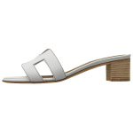 Hermes Oasis casual and comfortable rubber-soled slippers women's white, H071002Z