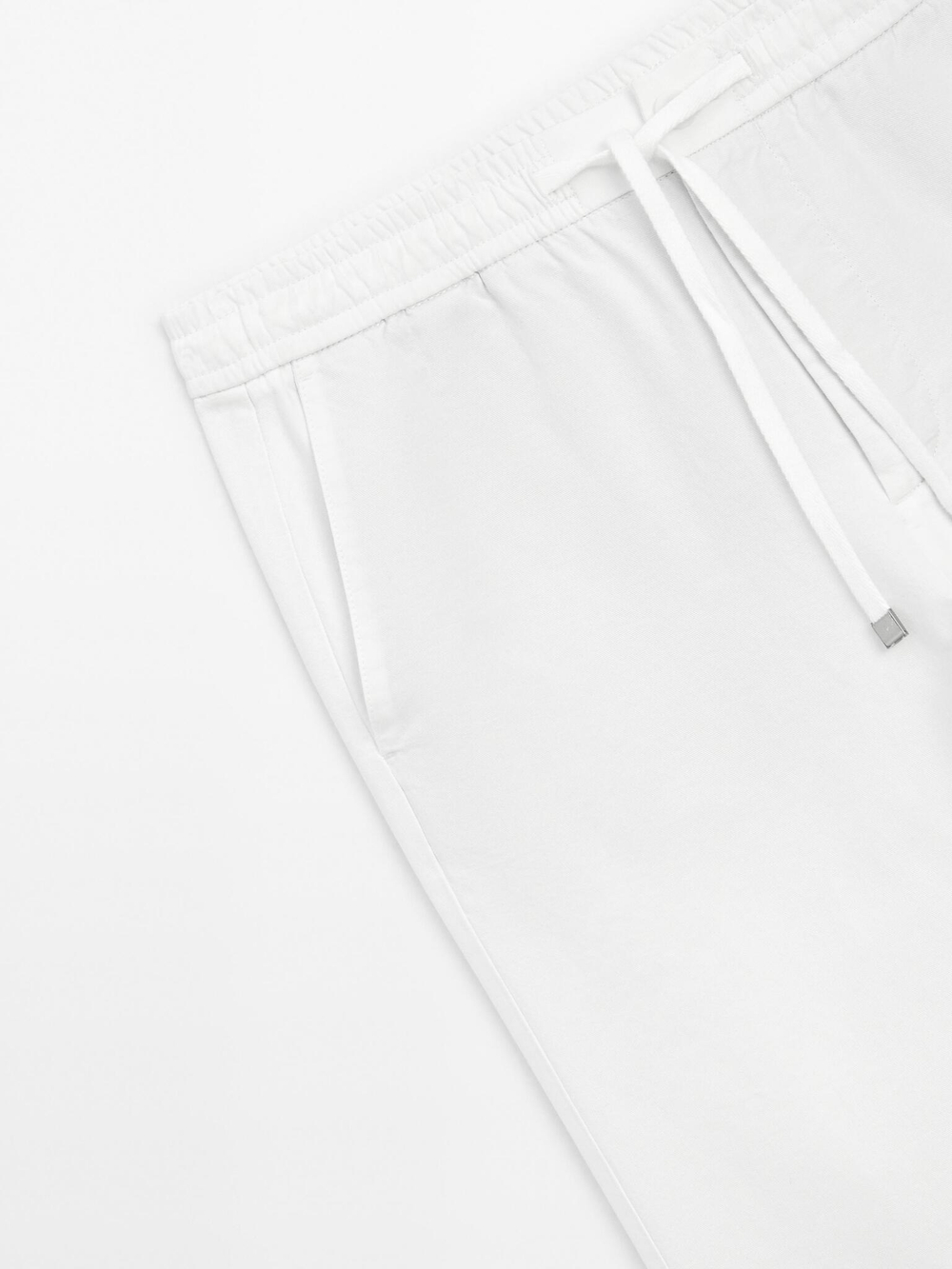 Massimo Dutti Брюки-джоггеры из хлопковой смеси, белый