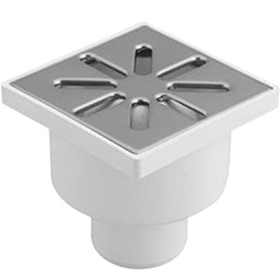 Трап нерегулируемый с вертикальным выпуском Sinikon (D-110 мм, решетка из нержавеющей стали 150 х 150 мм)