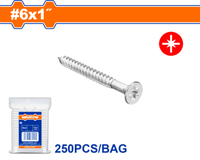 Шуруп по дереву с двойной потайной головкой и двойной резьбой