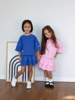 Костюм для девочки летний футболка и юбка шорты