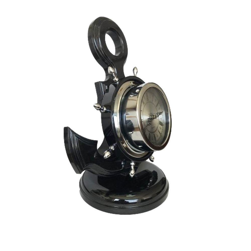 Бриг+ Настольные часы Якорь "Черное Серебро"