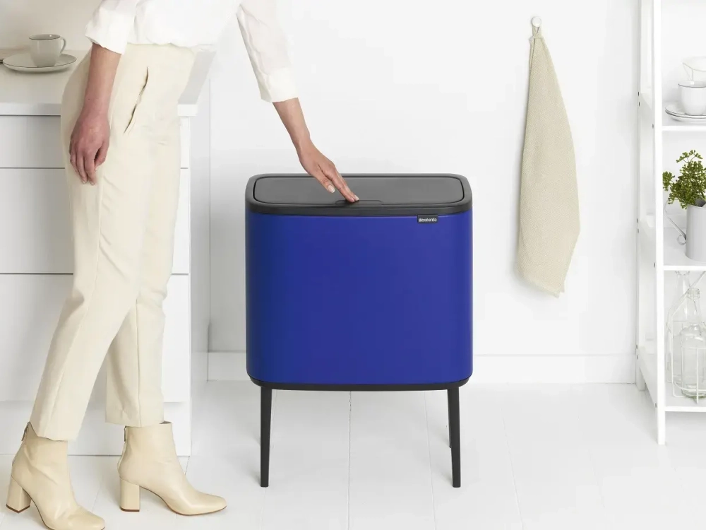 Brabantia Bo Touch 11+23 л контейнер для мусора mineral power синий