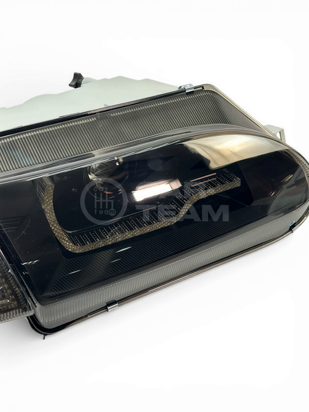 Фары ВАЗ 2113, 2114, 2115 передние в стиле AUDI Black Crystal с Bi LED модулями, тонированные поворотники