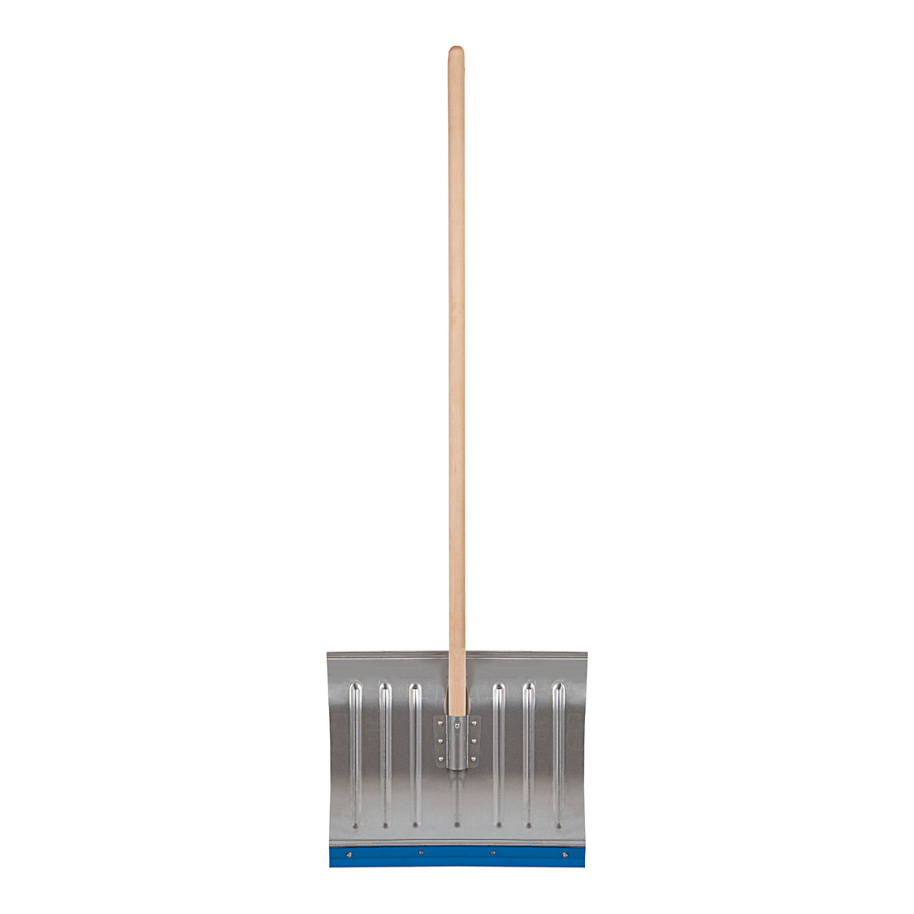 Лопата для уборки снега стальная оцинкованная, 430 х 370 х 1350 мм, деревянный черенок, Сибртех