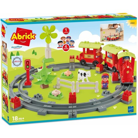 Ecoiffier Abrick - Поезд с поездом + аксессуары 2982 / артикул   2982  / GTIN 3280250029823