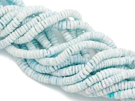 Нить бусин из ракушек 6мм (цвет светло-голубой)