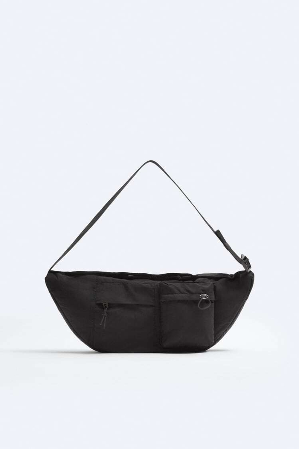 ZARA СУМКА С КАРМАНАМИ, ЧЕРНЫЙ