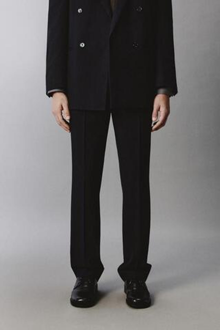 ZARA КОСТЮМНЫЕ БРЮКИ STRAIGHT FIT ИЗ ШЕРСТИ LIMITED EDITION, МОРСКОЙ СИНИЙ