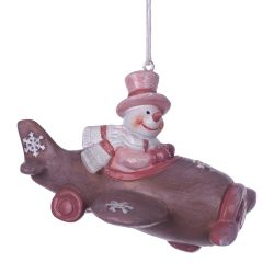 GAEM Фигурка декоративная подвесная "Снеговик/Дед Мороз", L10 W8,5 H7 см, 2в.
