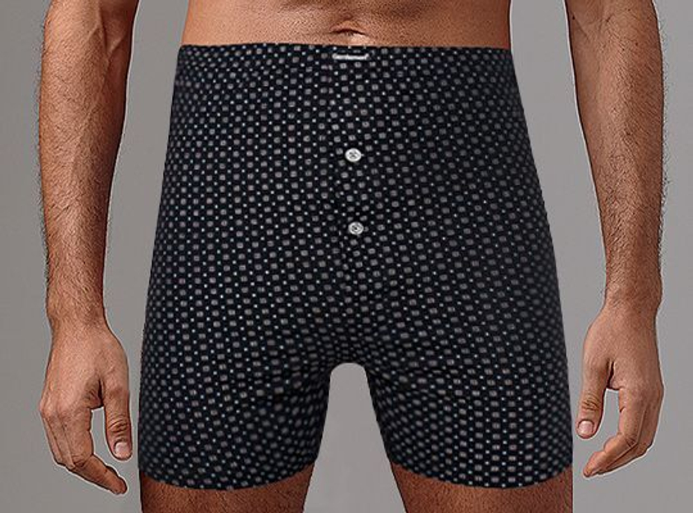 Мужские трусы-боксеры с застежкой на 2 пуговицы (Размер: XXXL) (Цвет: серый)