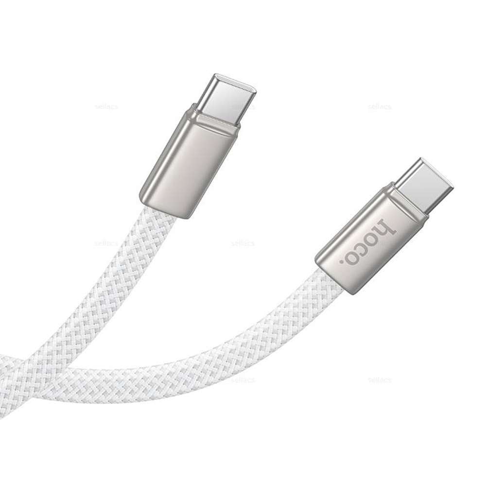 Hoco X125 Exceso 60W зарядный дата кабель Type-C на Type-C (white)