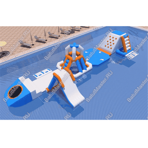 Большой надувной аквапарк «Морские приключения», 16×5×3 м