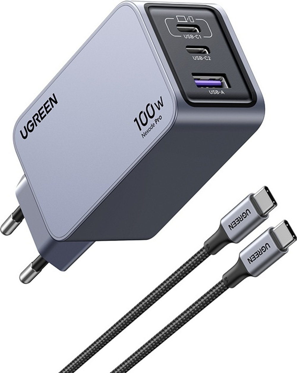 Зарядное устройство Ugreen 25874 USB Type-C, USB серый