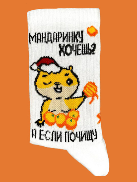 Носки НГ р.40-45 "TxT" Хомяк с Мандаринками