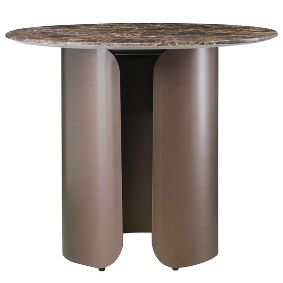 Столик кофейный Inger, Ø60 см, коричневый мрамор/металл