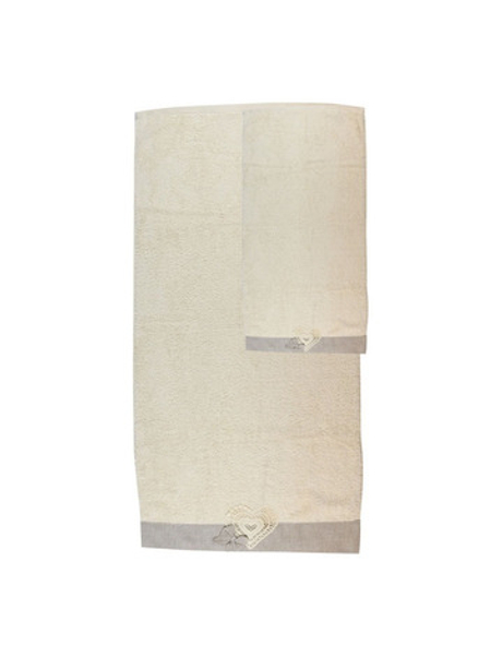 Набор из 2-х полотенец "Паулония" кремовый 38х58см/55x104 см