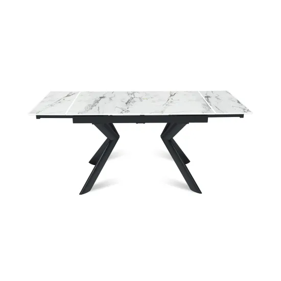 Стол "БРИДЖ" 120-180, керамика Ice Jade глянц., опоры черный муар
