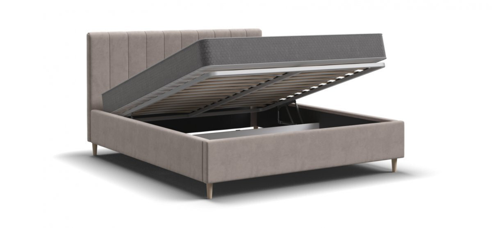 Кровать Сканди велюр Monolit латте