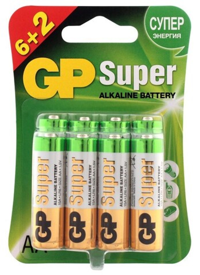 Батарейка GP Super 15А(AА) LR6/316 BL 8шт