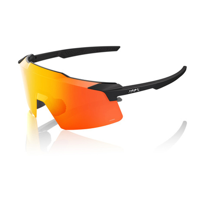 Спортивные очки 100% AEROCRAFT Soft Tact Black / HiPER Red Mirror Lens