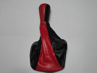 Ручка КПП с кожаным чехлом 2114  с рамкой черная+красная 11006