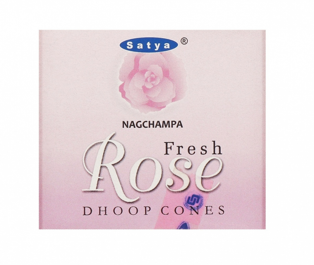 SATYA Fresh Rose Dhoop Cone Благовония конусы Свежая роза 12шт